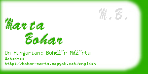 marta bohar business card